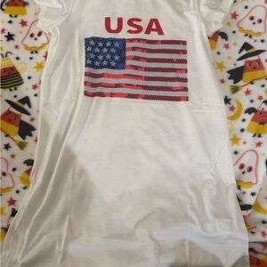 USA Flag Kids T-Shirt - White